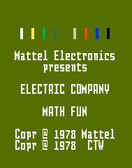Electric Company - Math Fun Title Screen